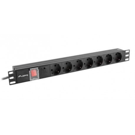 Surge protector Rack PDU 19" 1U 10A 7X SCHUKO 2m black C14