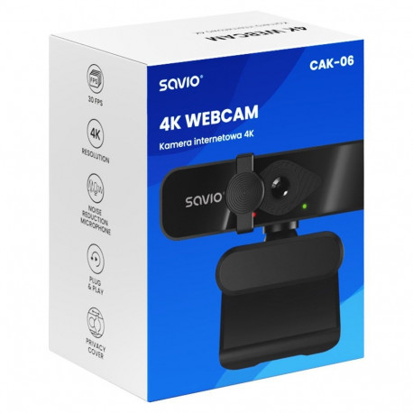 Webcam - Savio CAK-06 3840x2160 30fps USB Black