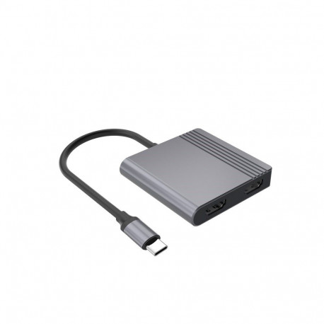 Adapter - Gembird A-CM-COMBO3-04 USB Type-C Multi-Port Adapter 2x HDMI 2x USB Space Grey
