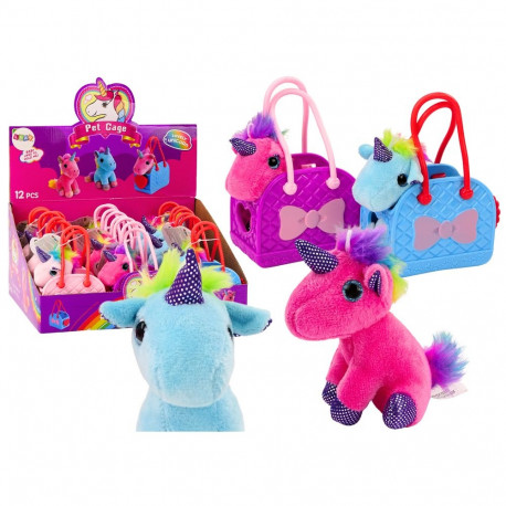Pluszowy Jednorożec W Gumowej Torebce Kolorowa Grzywa 3 Rodzaje