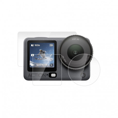 Puluz tempered glass set for DJI Osmo Action 6 (3 pcs).