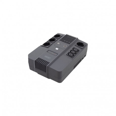 Digitus DN-170111 liini-interaktiivne UPS 800VA/480W AVR 4xSCHUKO 3xIEC C13 1xUSB A/B RJ45