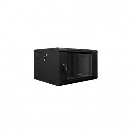 RACK CABINET 19" DOUBLE-SECTION WALL-MOUNT 6U/600X600 (FLAT PACK) BLACK LANBERG