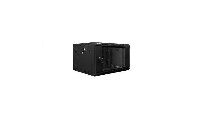 RACK CABINET 19" DOUBLE-SECTION WALL-MOUNT 6U/600X600 (FLAT PACK) BLACK LANBERG