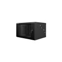 RACK CABINET 19" DOUBLE-SECTION WALL-MOUNT 6U/600X600 (FLAT PACK) BLACK LANBERG