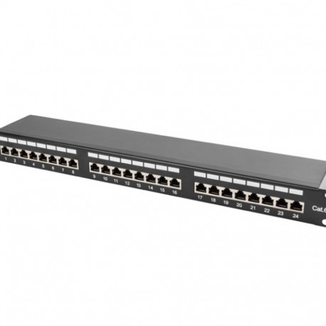 PATCH PANEL 24 PORT 1U 19" CAT.6 FTP WITH CABLE ORGANIZER SHIELDED BLACK LANBERG