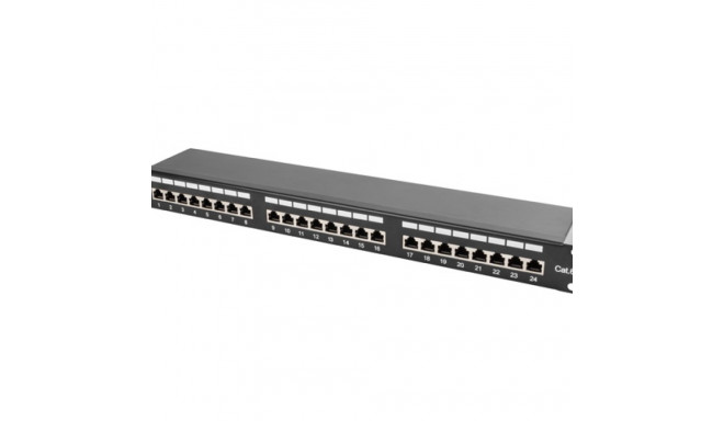 PATCH PANEL 24 PORT 1U 19" CAT.6 FTP WITH CABLE ORGANIZER SHIELDED BLACK LANBERG