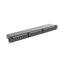 PATCH PANEL 24 PORT 1U 19" CAT.6 FTP WITH CABLE ORGANIZER SHIELDED BLACK LANBERG