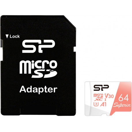 Silicon Power memory card microSDXC 64GB Superior A1 + adapter