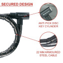 Master Lock Keyed Armored Cable Lock 22mm           8115EURDPS