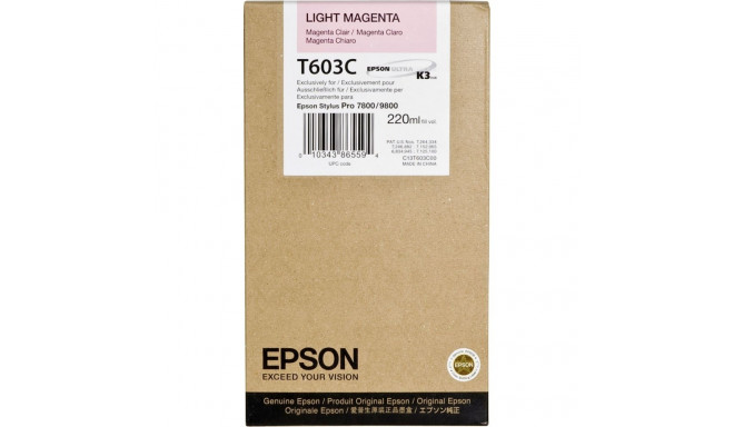 Epson ink cartridge light magenta T 603  220 ml     T 603C