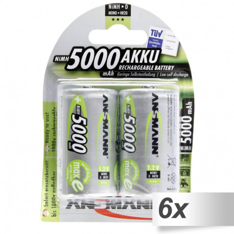 6x2 Ansmann maxE NiMH bat. Mono D 5000 mAh          5030922