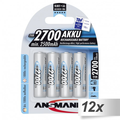 12x4 Ansmann bat. 2700 Mignon AA 2500 mAh