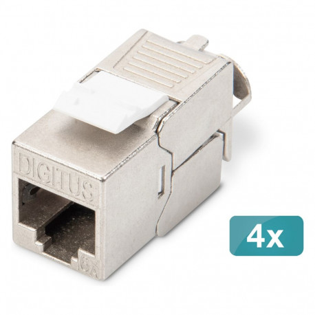 "DIGITUS Keystone Jack Cat6A/RJ45->LSA geschirmt 500MHz 4St"