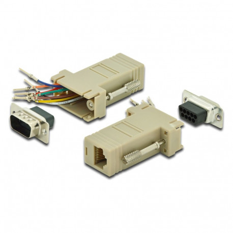 "DIGITUS RS 232 Adapter, DB9, RJ45, Modular DB9 M, RJ45 F"