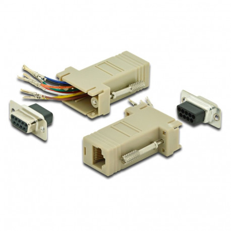 "DIGITUS RS 232 Adapter, DB9, RJ45, Modular DB9 F, RJ45 F"
