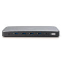 "Docking USB-C->HDMI,DP,USBA,USBC,RJ45,DC,Audio silbe"