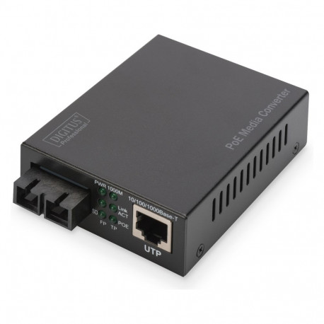 "DIGITUS Konverter Gigabit PoE Multim. Media RJ45/SC MM PSE"