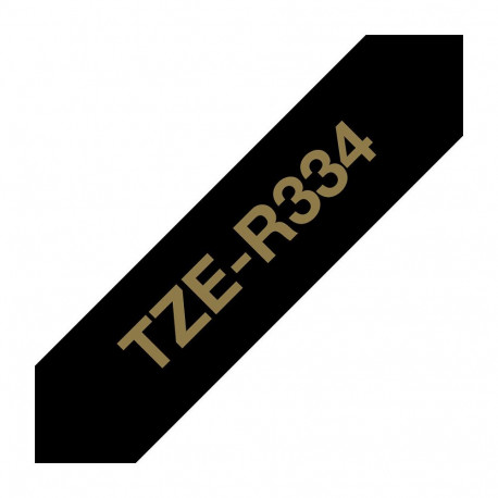 "BROTHER P-Touch 12mm black/gold ribbon tape"