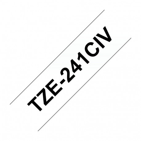 Brother TZe-241CIV etiketilint must valgel 18 mm x 8 m