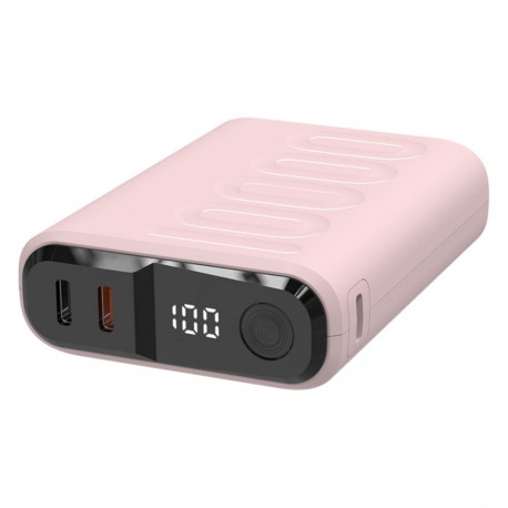 "Powerbank RealPower PB-10000C PD+ mit 3xType-C,Rose"