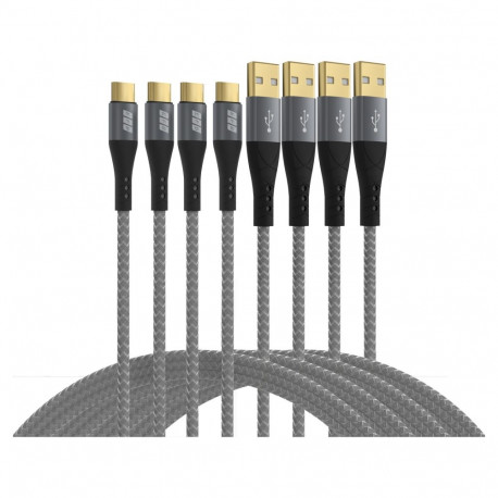 "EFB USB-A auf USB-C Kabelset 60W QC 3A 0,5+1+2+3m grau"