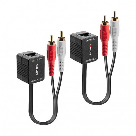 "LINDY Stereo Audio Extender Cat.5/6 500m 2x RCA"