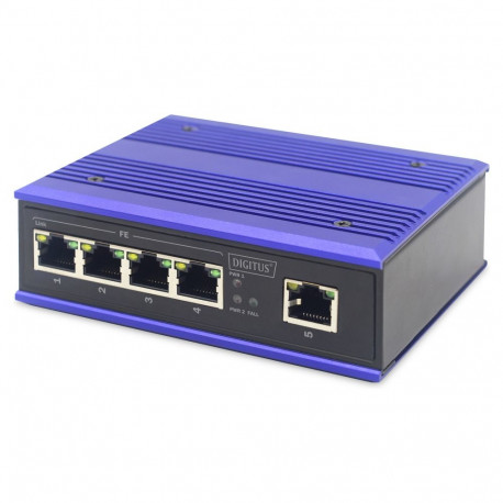"DIGITUS 4-Port Fast Industrie Switch Unmanaged + 1 RJ45 Uplink"