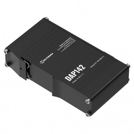 "Teltonika · Accesspoint · DAP142 · 2x1 · Wi-Fi 4 · 300Mbit · 2x 10/100 · DIN Rail · RS232"