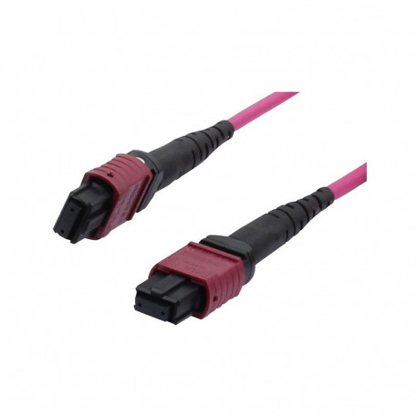 "Synergy21 LWL-MTP®-Female Patchkabel OM4 LowLoss(ELite), 12 Faser, Typ B crossed, erika-violett, 7,