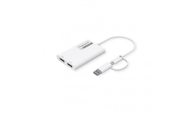 Roline Multi-DisplayLink adapter USB tüüp A+C - 2x DP, 4K