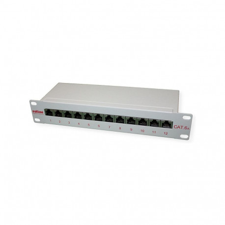 "ROLINE 10-Zoll Patchpanel 12 Ports, Cat.6A (Class EA), geschirmt"