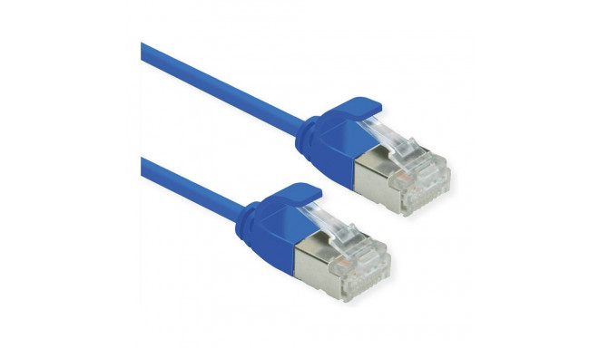 "ROLINE U/FTP DataCenter Patchkabel Cat.6A (Class EA), LSOH, slim, blau, 0,3 m"