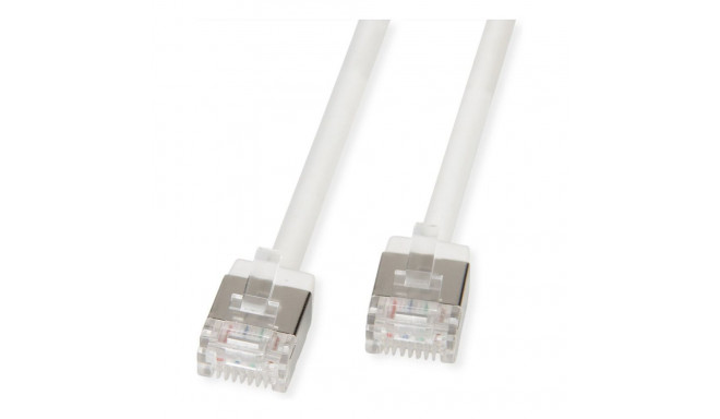 "ROLINE U/FTP DataCenter Patchkabel Cat.6A (Class EA), LSOH, slim, extra kurzer Stecker, wei, 2 m"
