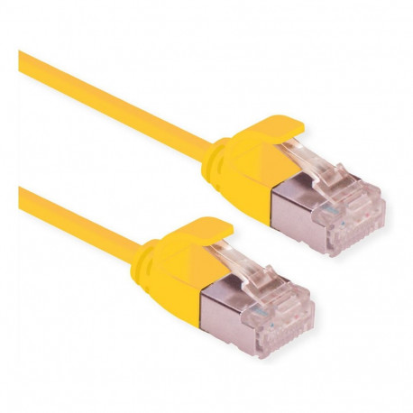 ROLINE U/FTP andmekeskuse patch-kaabel Cat.6A (Class EA), LSOH, õhuke, kollane, 0,15 m
