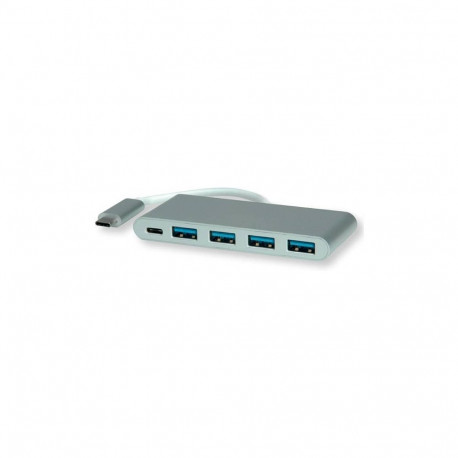 "ROLINE USB 3.2 Gen 1 Hub, 4fach, Typ C Anschlusskabel, mit 1 PD-Port"
