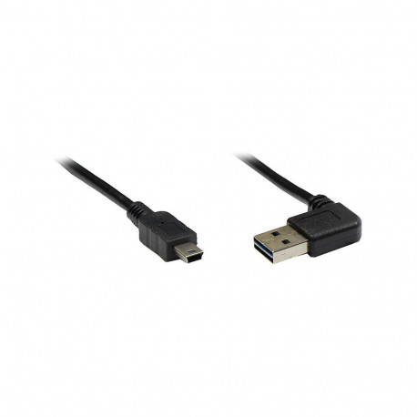 "Anschlusskabel USB 2.0 EASY Stecker A an Mini B Stecker, gewinkelt, schwarz, 5m,"