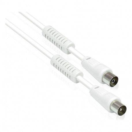 "GoodConnections TV Antennenkabel, Koax Stecker an Koax Buchse (vernickelt), 2x Ferritkern, 2x gesch