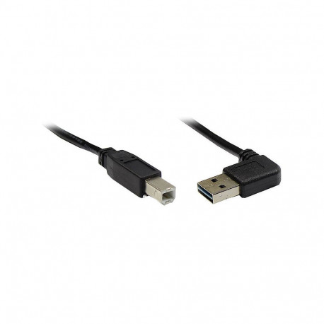 "GoodConnections Anschlusskabel USB 2.0 EASY Stecker A gewinkelt an Stecker B, schwarz, 5m,"