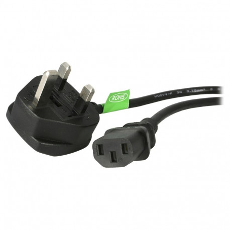 "STARTECH.COM 6ft 1,8m UK Computer Power Cable 18AWG BS 1363 to C13 10A 250V Black Replacement AC Po