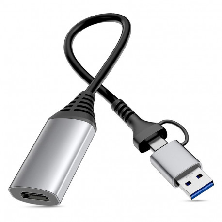 Equip adapter USB-C/A->HDMI 1920x1080/ 60Hz alumiinium
