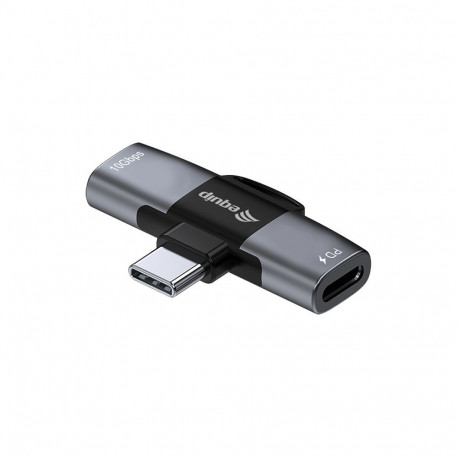 "Equip Adapter USB-C->2xUSB-C 10Gbps PD 100W Alu."