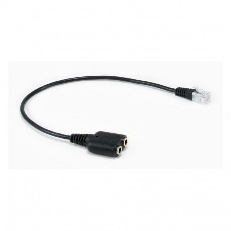 "Equip Telefonkabel RJ9->2x3.5mm St/Bu 0.25m schwarz"