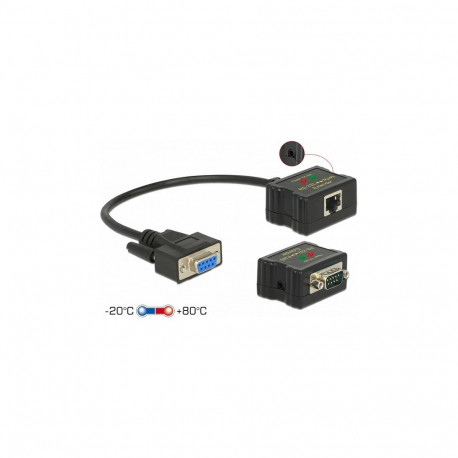 RS-232 DB9 pesa RJ45 pesa ja RS-232 DB9 pistik RJ45 pesa pikendi, ESD-kaitse, 1200 m ulatus, laienda