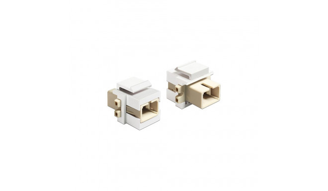 "Keystone Modul SC Simplex Buchse zu SC Simplex Buchse beige / weiß"