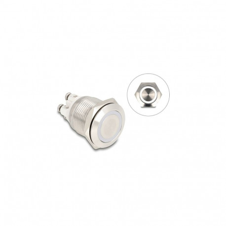 "Drucktaster zum Einbau 19 mm 4 x Schraubklemme LED tastend weiß"