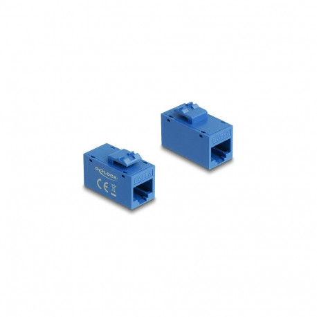 "Keystone Modul RJ45 Buchse zu RJ45 Buchse Cat.6A UTP blau"