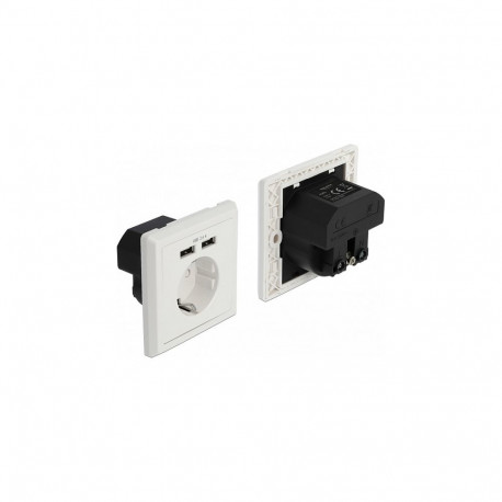 "Einbausteckdose mit 2 x USB Typ-A Ladeport 2,4 A"