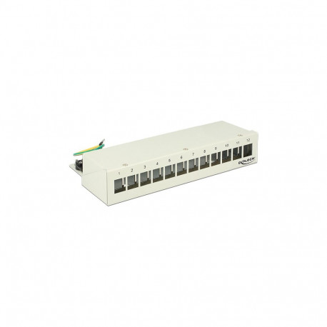 "Keystone Desktop Patchpanel 12 Port grau"