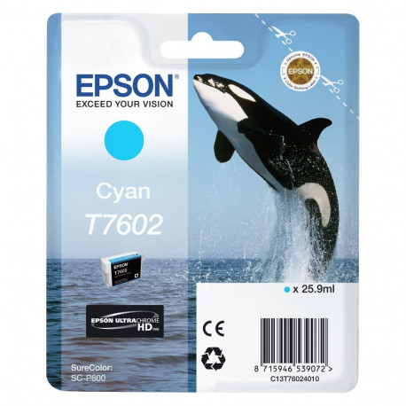 "EPSON T7602 Tinte cyan hohe Kapazitt 25,9ml 2196 Seiten 1er-Pack"